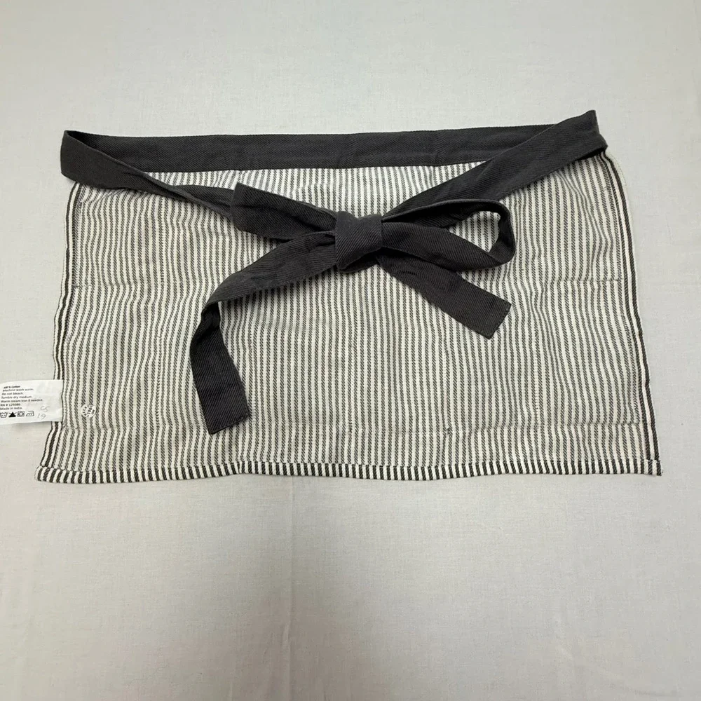 Hobby Lobby Gray Ticking Stripe Cotton Waist Apron Multi Pocket Craft egg Garden